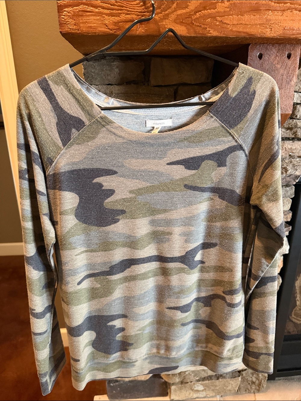 Maurices Women's Camo Pullover in Olive and Gray
